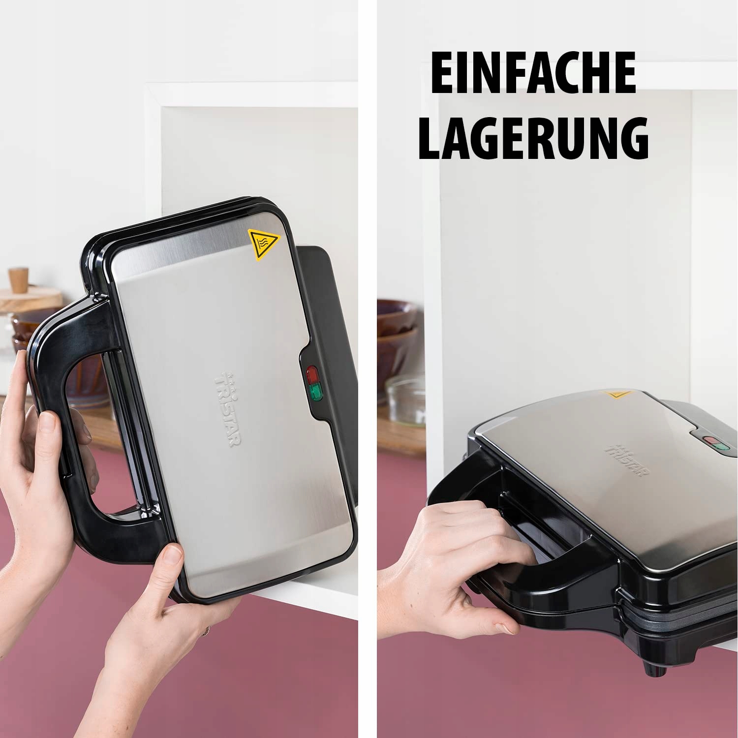 TRISTAR SA3060 Sandwich Maker Deep Grill Plates Two Portions Black — miniatura 7