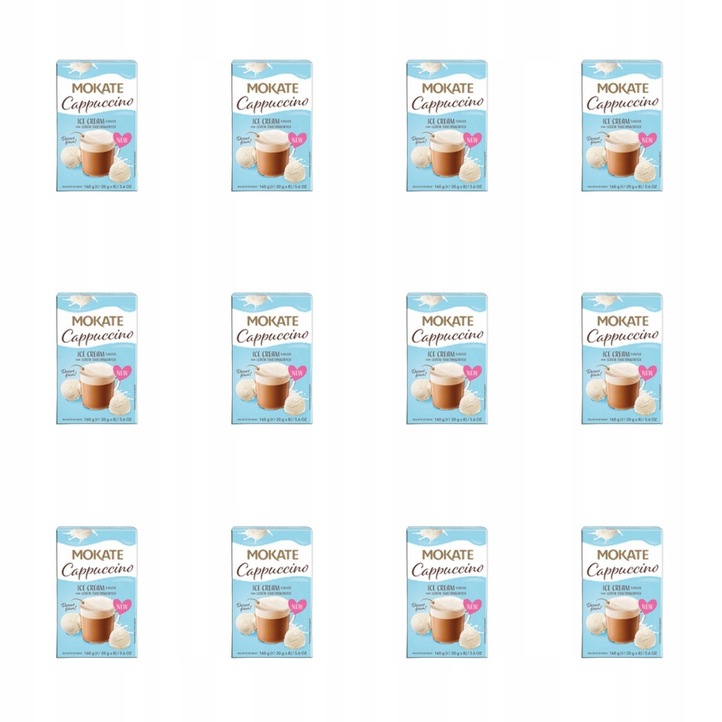 Mokate Cappuccino s příchutí smetanové zmrzliny 160 g (20 g x 8) X12