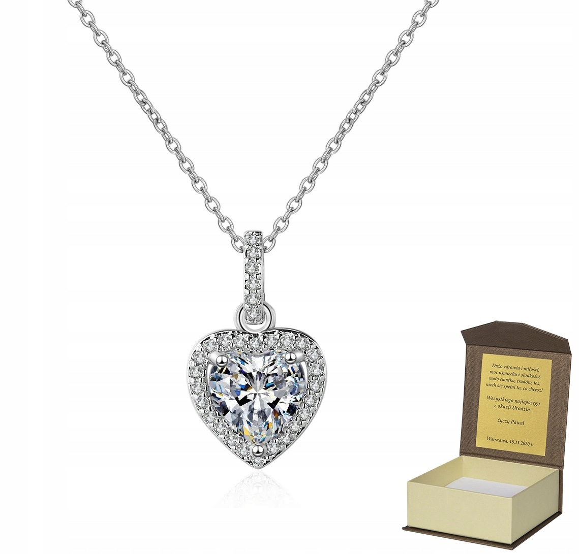 Stříbrný řetízek náhrdelník 45 cm Srdce křišťál N95