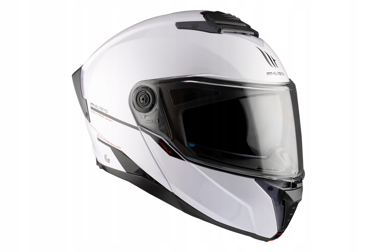 Kask motocyklowy MT ATOM 2 SV SOLID GLOSS PEARL WHITE biały GRATISY Rozmiar S
