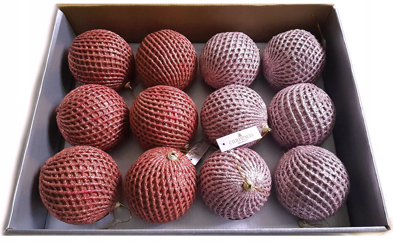 

Bombki duże 11cm fiolet miedź. 12szt w pudełku