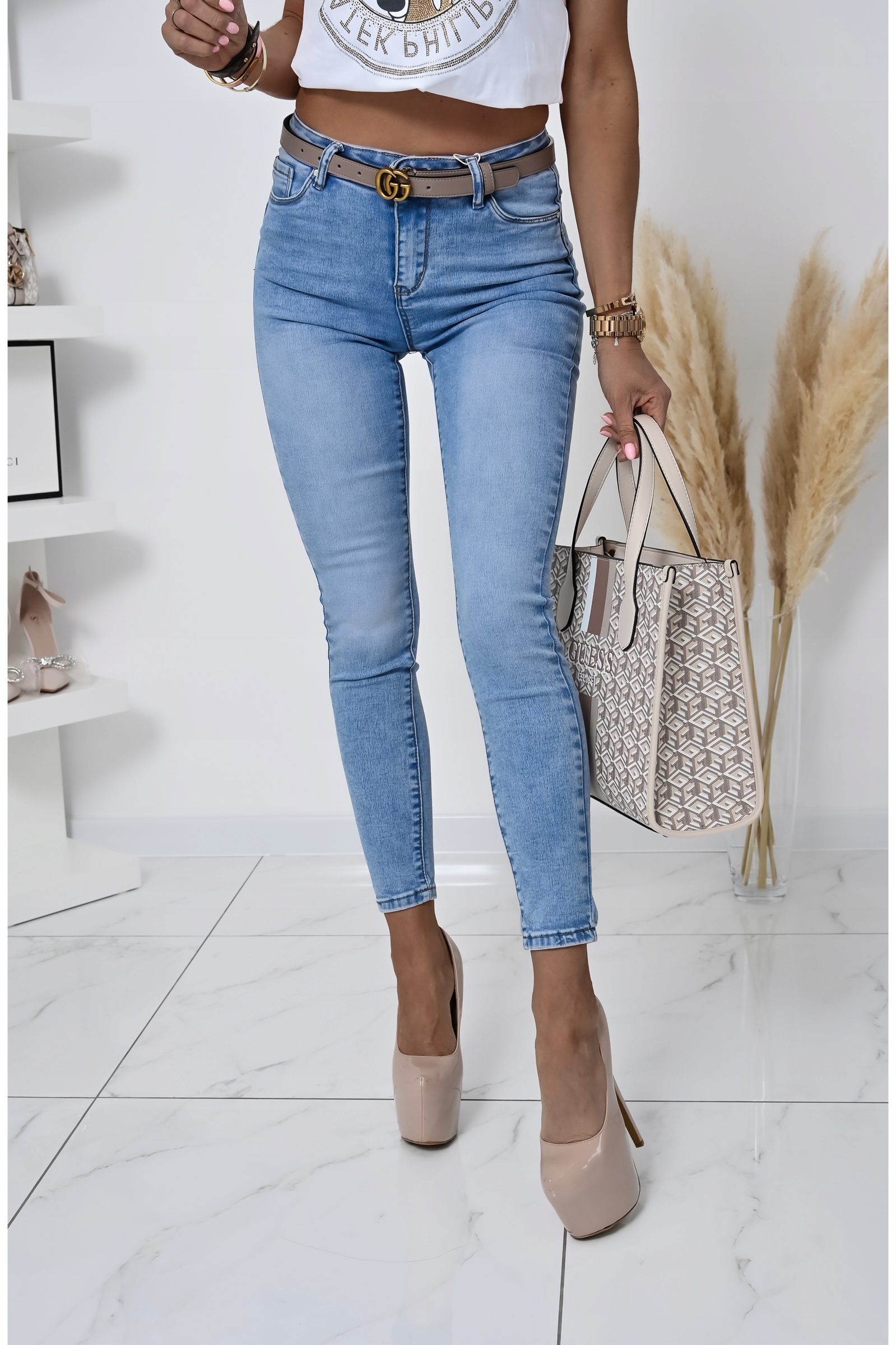 DOPASOWANE CASUALOWE JEANSY PUSH UP JENNER! S Rozmiar S