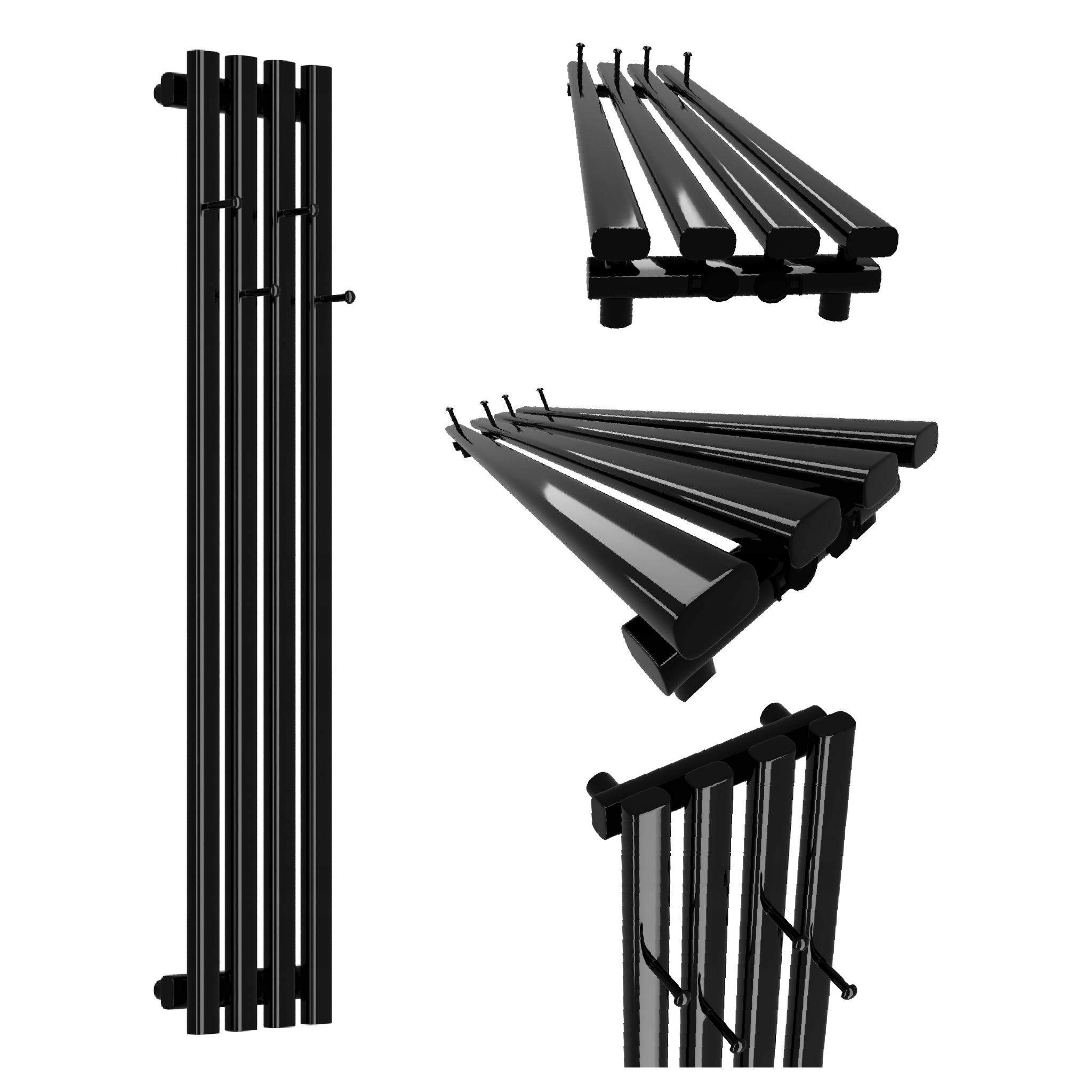 Dekorativní radiátor HORYZONT4 Hook 120x29 černý lesk