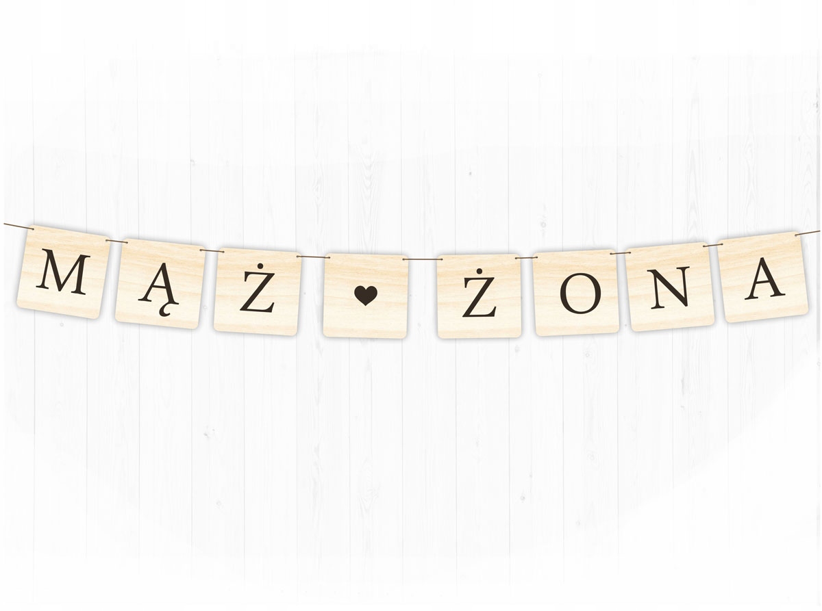 

Baner Mąż Żona Mr Mrs Ślub Wesele Girlanda 150 cm