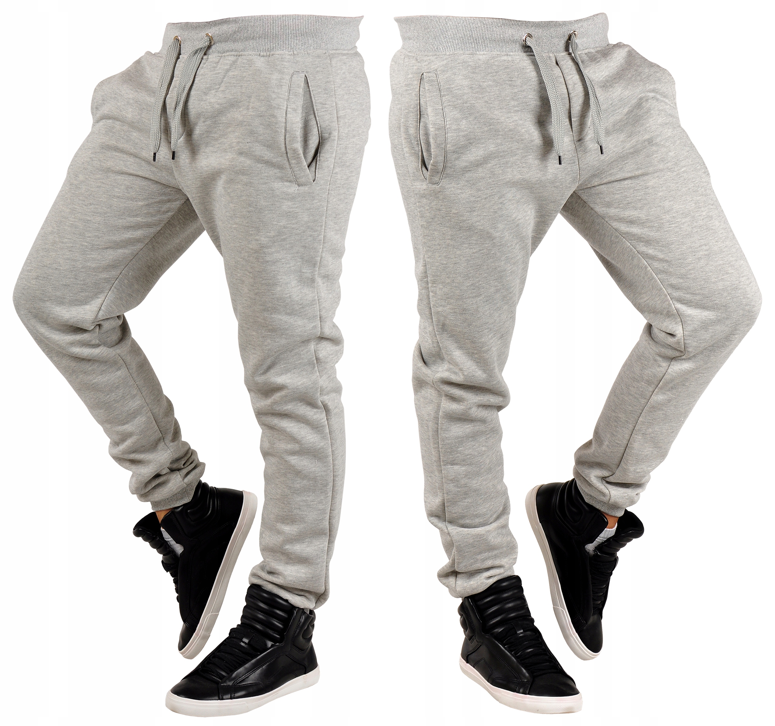 

K01s r. L Męskie Spodnie Dresowe Joggery Gładkie