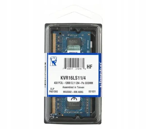 Pamięć Ram do laptopa Kingston DDR3L 4GB 1600 KVR16LS11/4