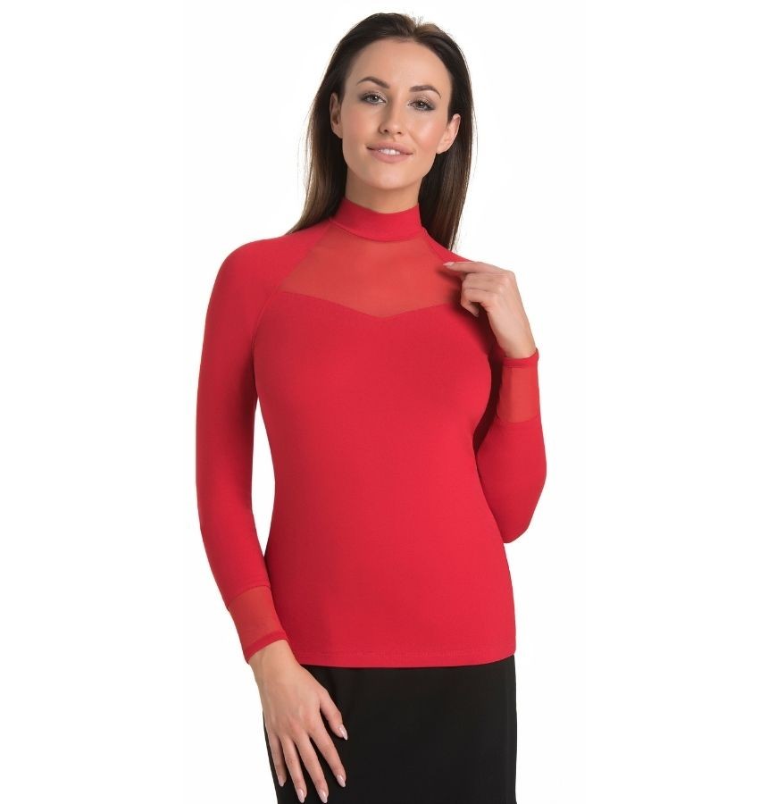 

Golf damski z wiskozy Mila czerwony XL Teyli