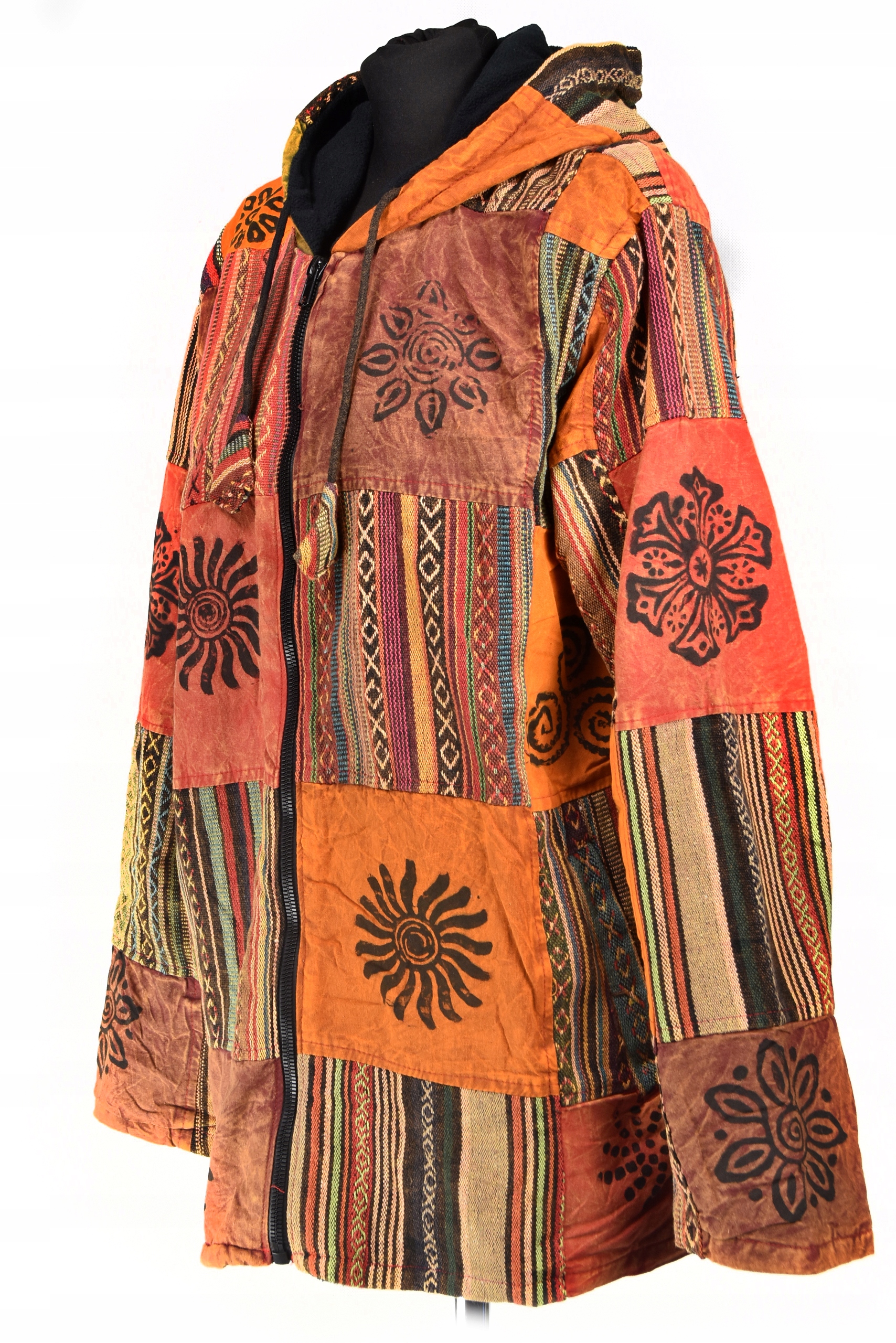 Mikina Gheri Etno patchwork Himalájská bavlna Umělecký fleece