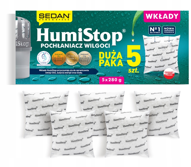 

5 X Humistop Wkład Zapas Do Pochłaniacza Wilgoci