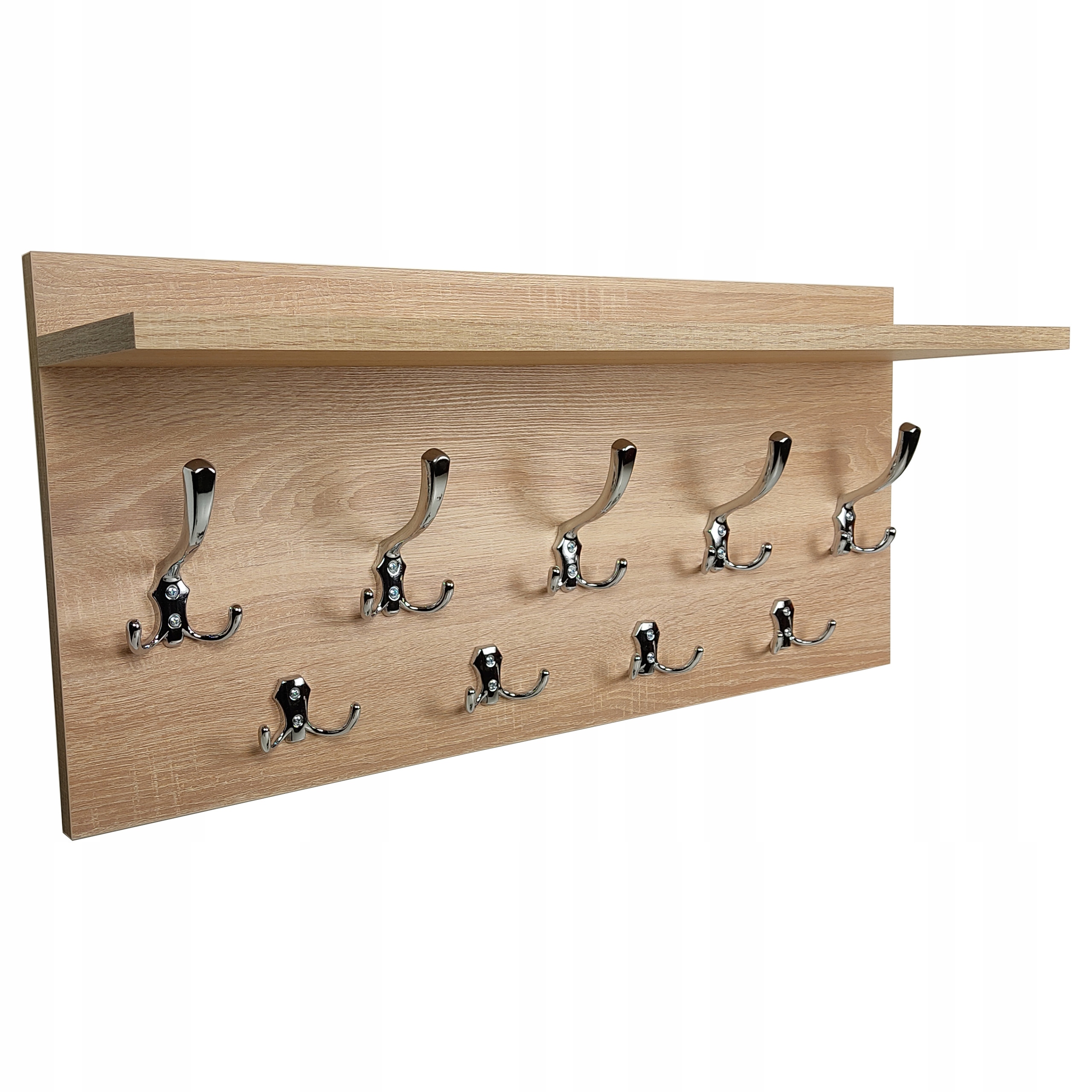 

Wieszak z Półką 80 CM Wiszący Dąb Sonoma Chrom