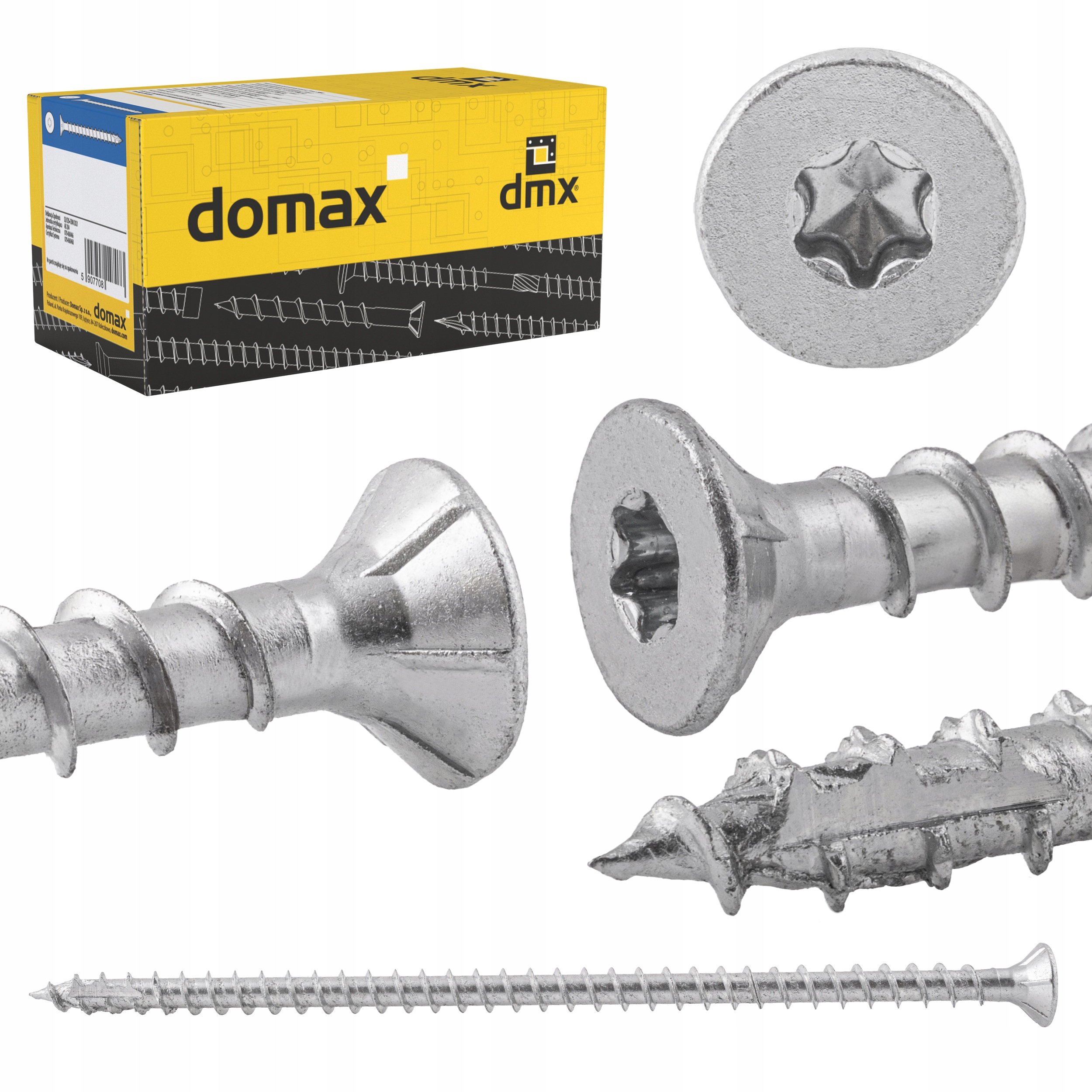 Wkręty ciesielskie pełny gwint łeb stożkowy 8mm Cps karton 8x280 50 Szt