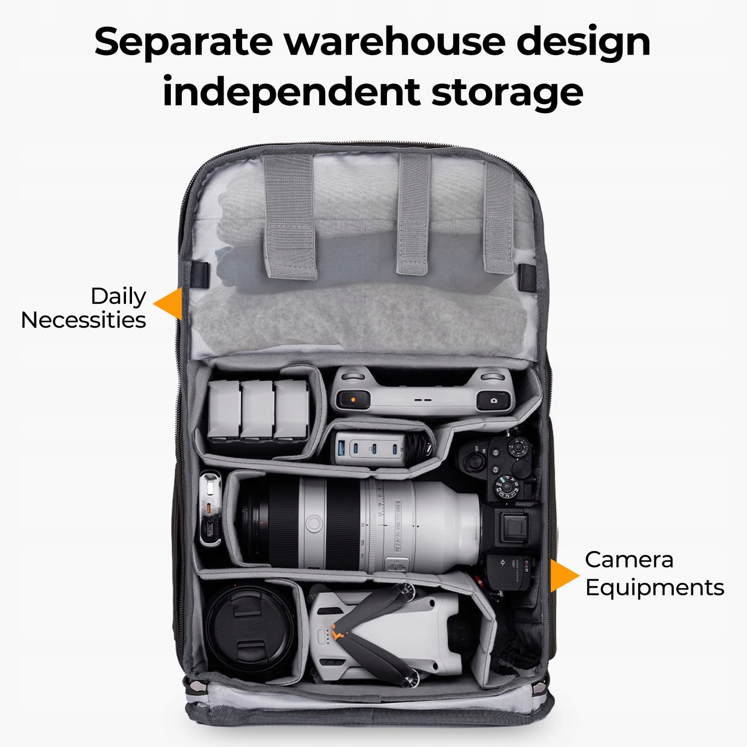 K&F CONCEPT Plecak Na Aparat Z Przegrodą Na Laptopa 15-15,6 Cali 20L — miniatura 3