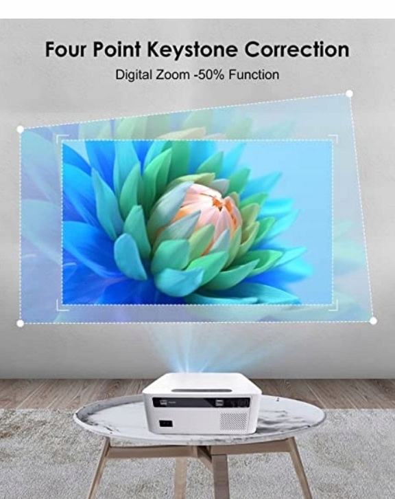 PROJEKTOR LED 15000L BT WIFI 5G FULL HD 1080P 300" FUNFLIX RD-828 Kolor czarny