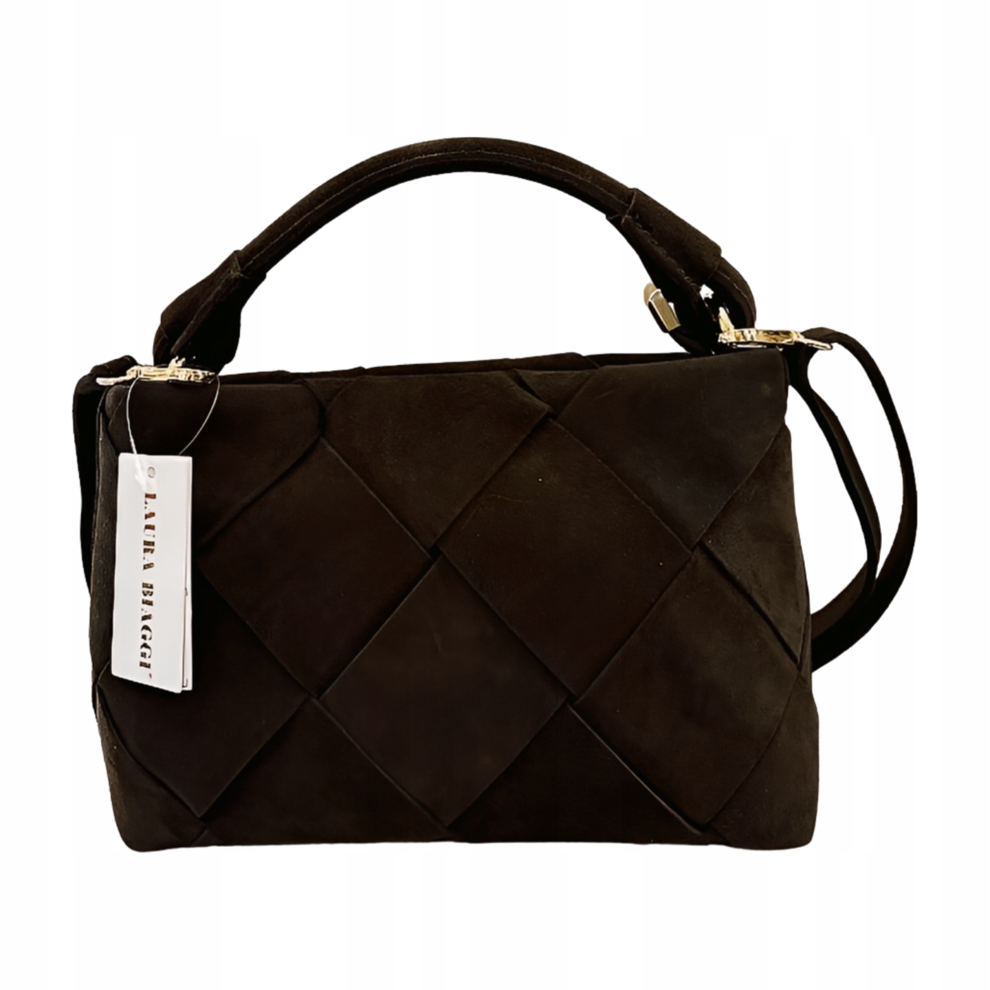 Laura Biaggi mini shopper kabelka semišová čokoládová