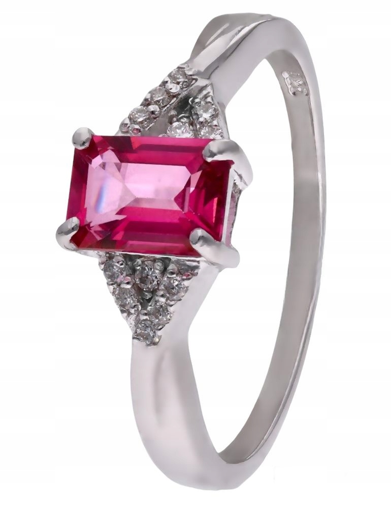 Prstýnek Ag 925 růžový topaz s diamantem CVD-2061-R-PT vel.20