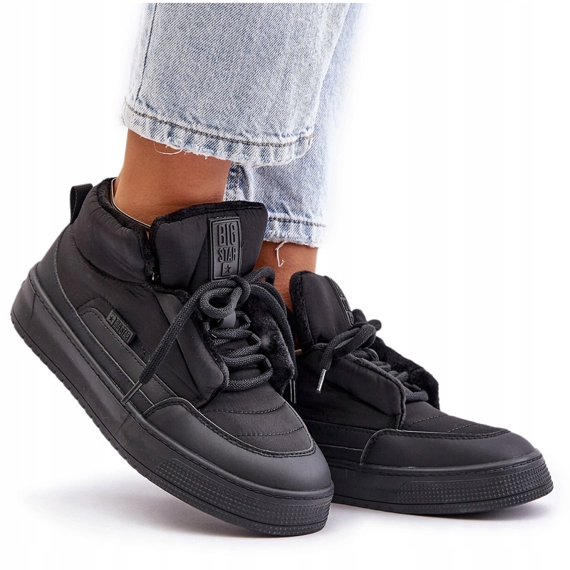 Zateplené Sněhové Tenisky Se Šněrováním Big Star OO274A530 Černé 37