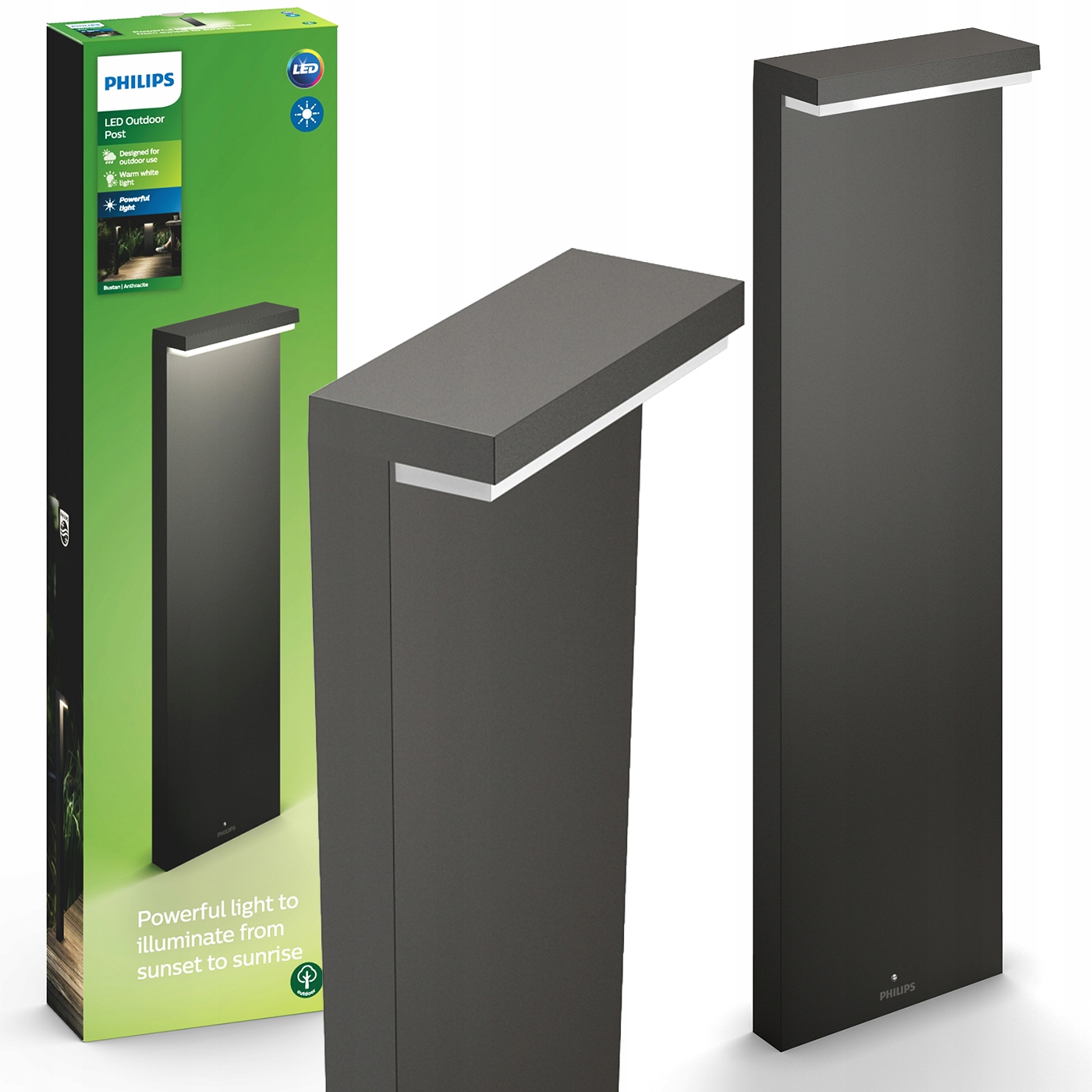 Led Zahradní Lampa Stojací Venkovní Sloupek 77cm 9W IP44 Philips Bustan