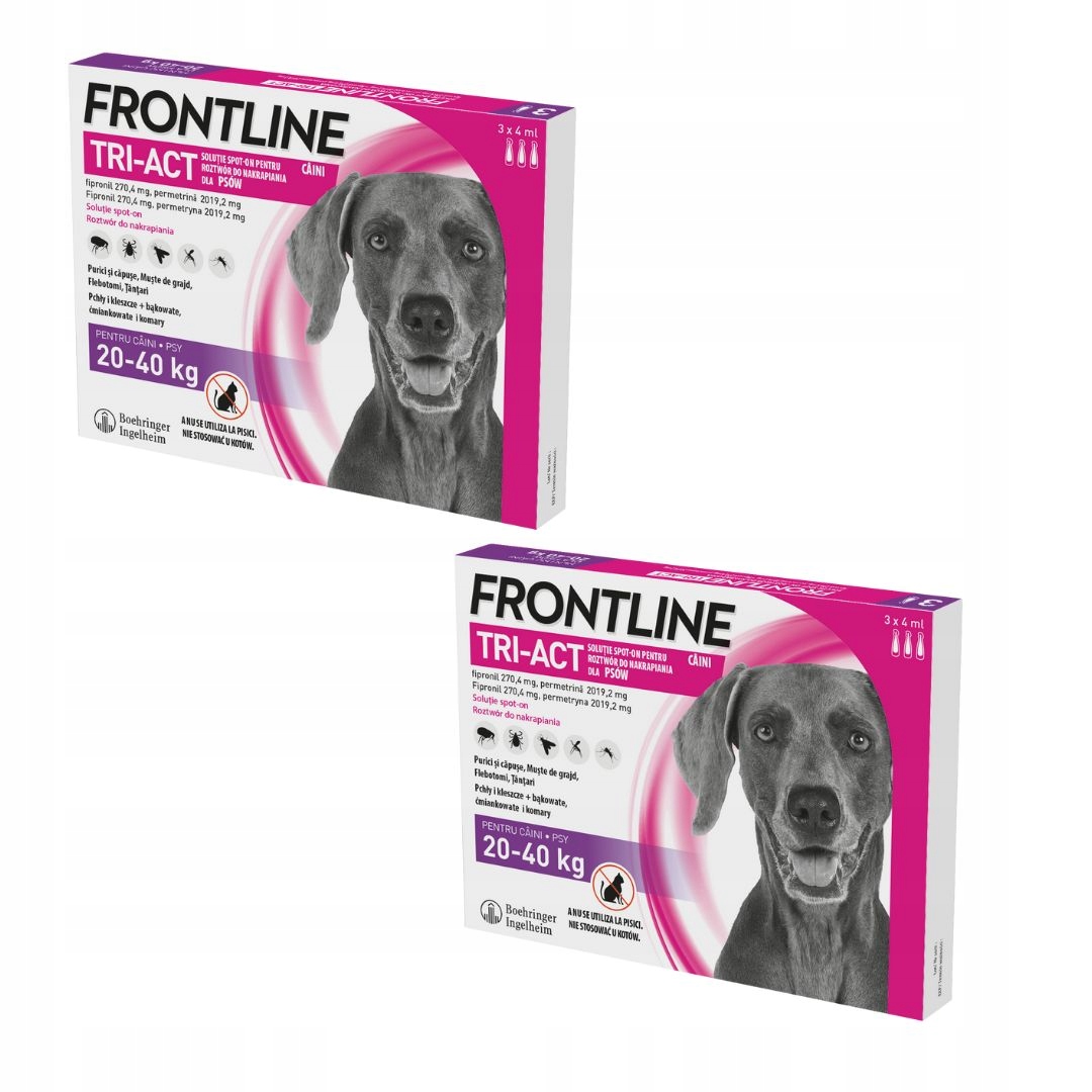 Frontline Tri-Act roztwór do nakrapiania dla psów Rozmiar L 2 sztuki