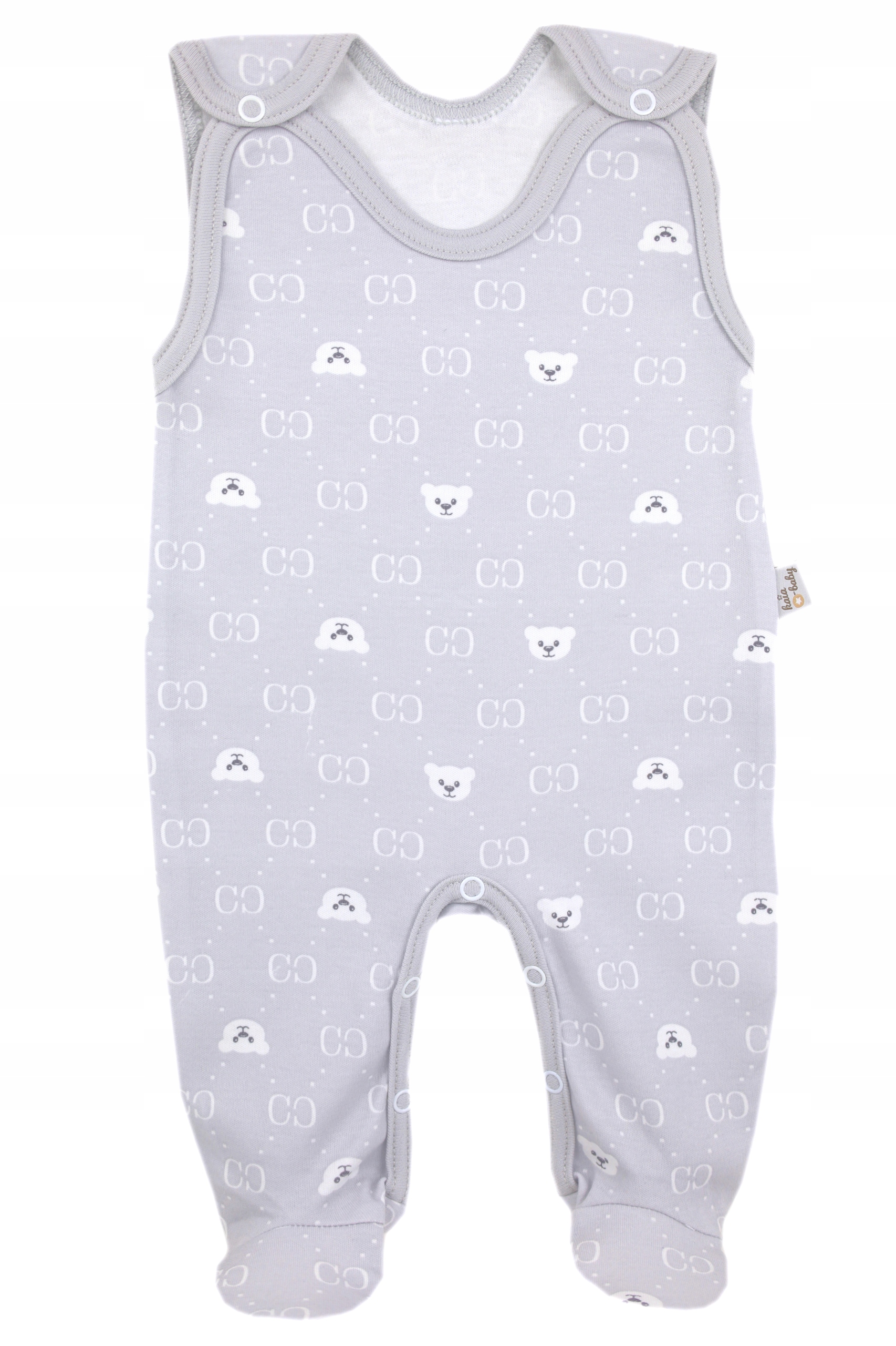 ŚPIOCHY NIEMOWLĘCE ŚPIOSZKI BAWEŁNIANE ROZPINANE r.68 GRAY BABY BEAR /51/ Kod producenta 561/51/68