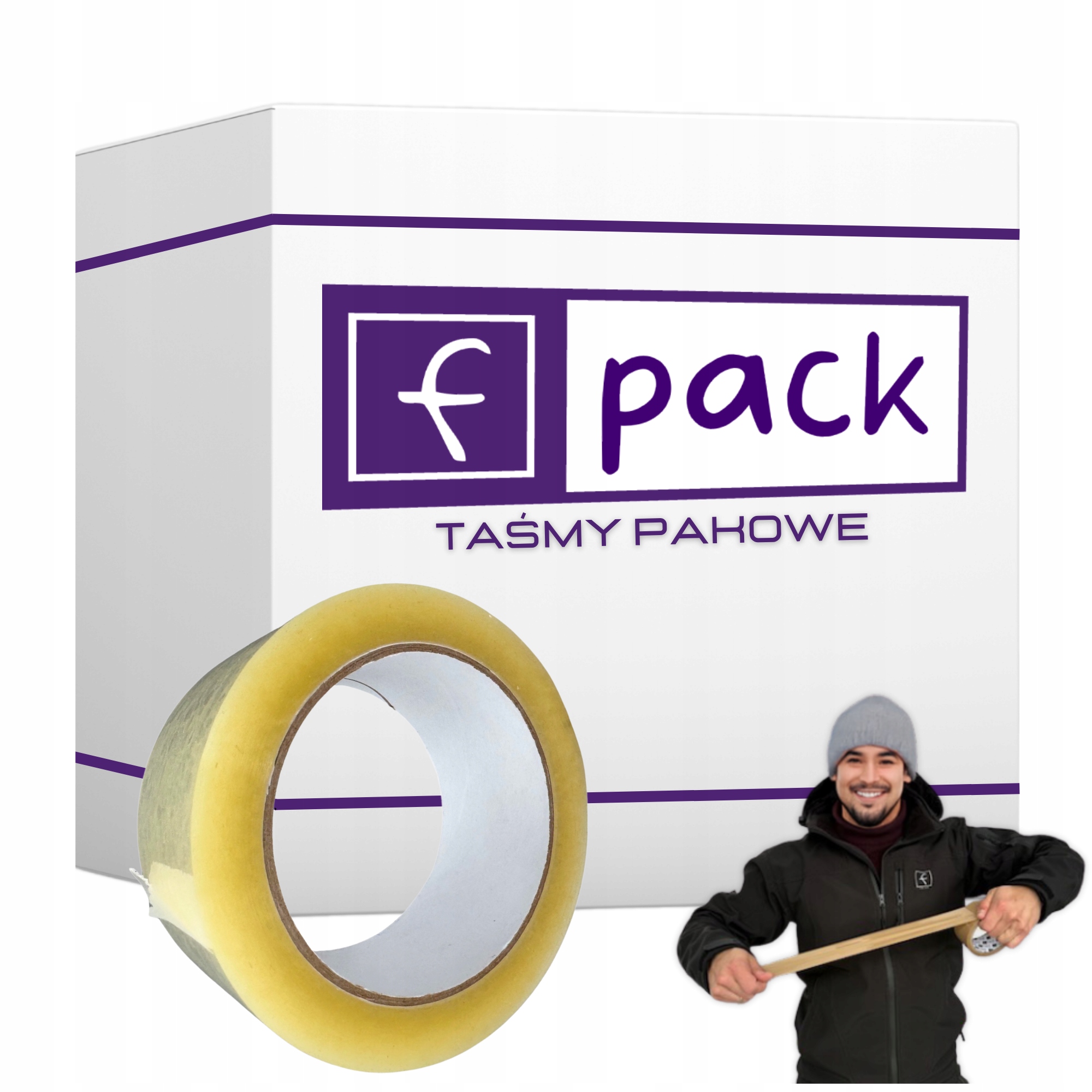 Taśma Pakowa Klejąca Przezroczysta Bezbarwna Felan 48mm 109y 100m 36 szt.