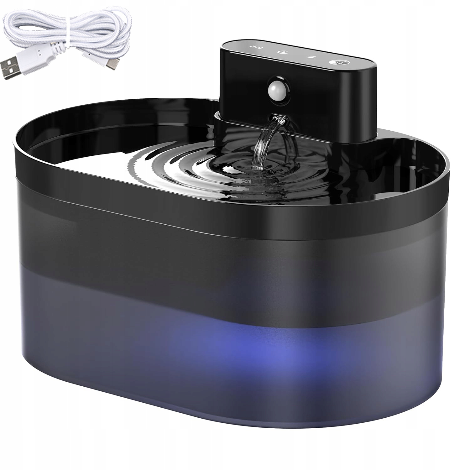 Levně Fontána na vodu pro kočky a psy, automatická miska na vodu filtr, 2,2 l