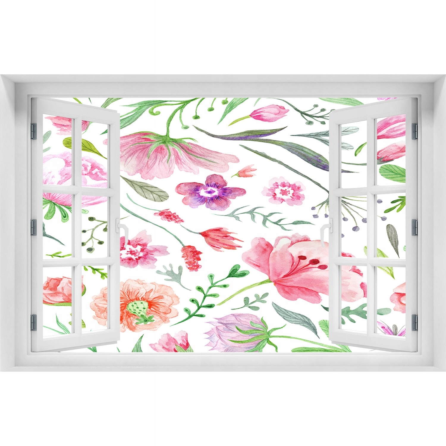 

Naklejka 3D Okno na ścianę Kwiecisty wzór 150x100