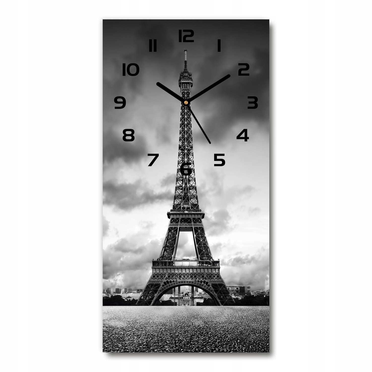 

Szklany zegar wiszący Wieża Eiffla Paryż 30x60 cm