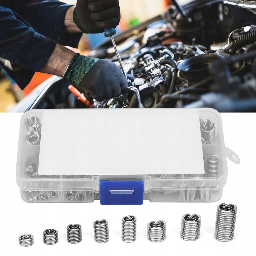 SPRĘŻYNKI NAPRAWY GWINTU M6 M8 110SZT Marka bez marki