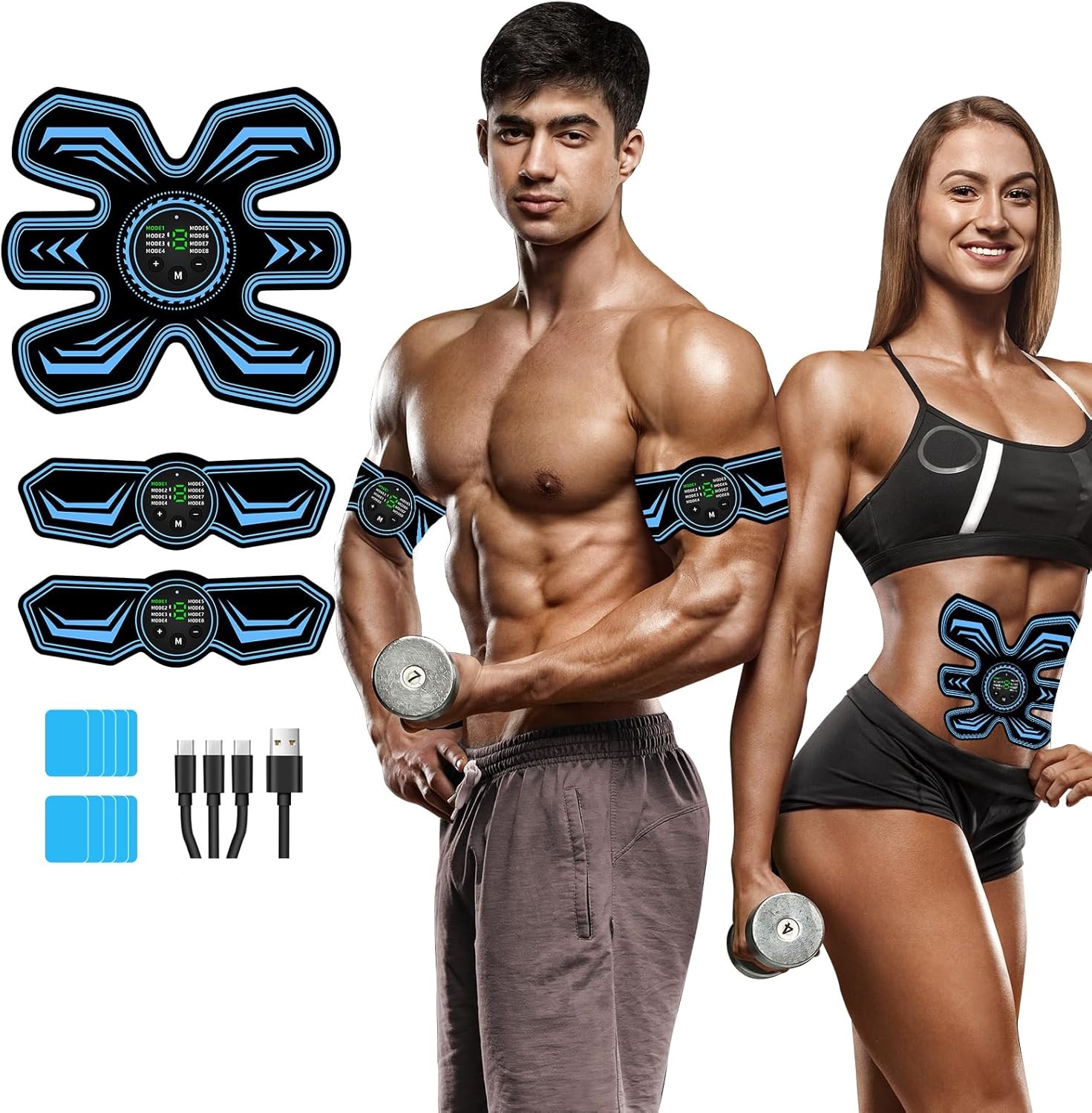 Elektrostimulátor Trenažér Břišních Svalů Ramen Masážní Přístroj Ems