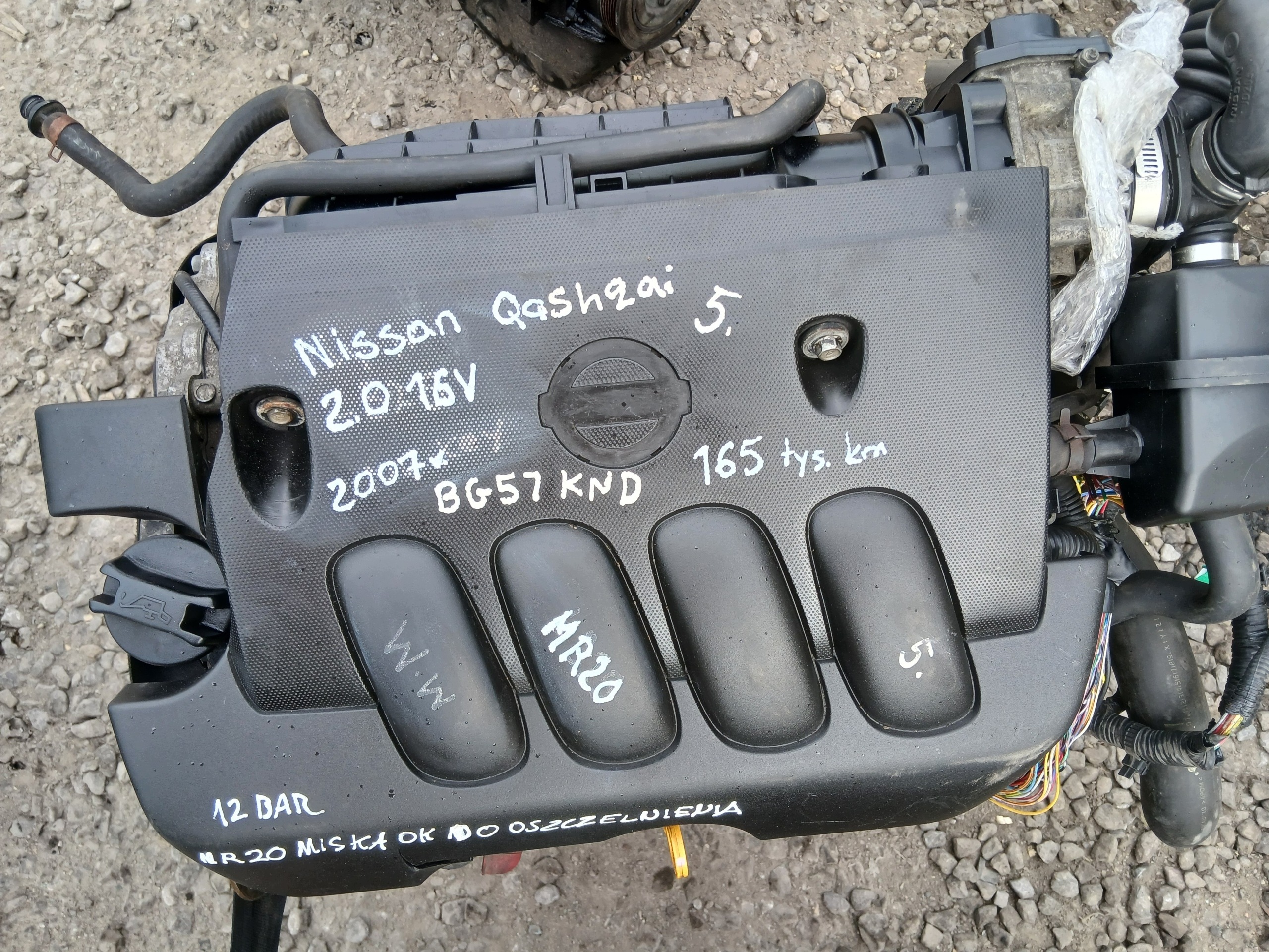 NISSAN QASHQAI J10 2.0 16V 2007 MR20DE engine complete KPL 165 TYS KM