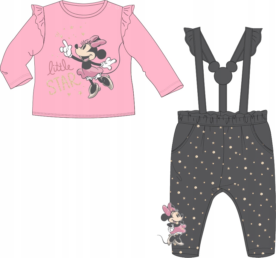 

Myszka Minnie 80 cm bluzka ogrodniczki 9-12 m-cy