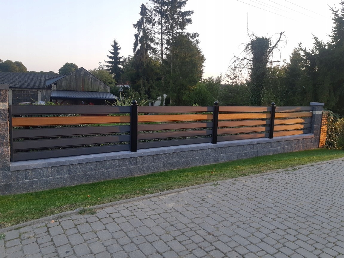 Ogrodzenie przęsło płot panel 120x200 Antracyt 1mb Materiał dominujący stal
