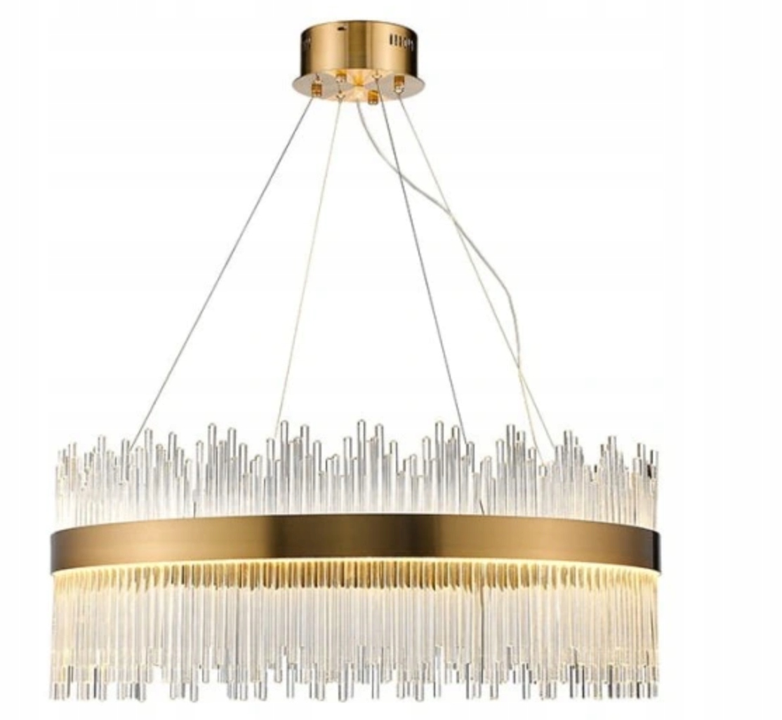 HvKvHvY moderný Led zlatý stropný krištáľový luster do obývačky