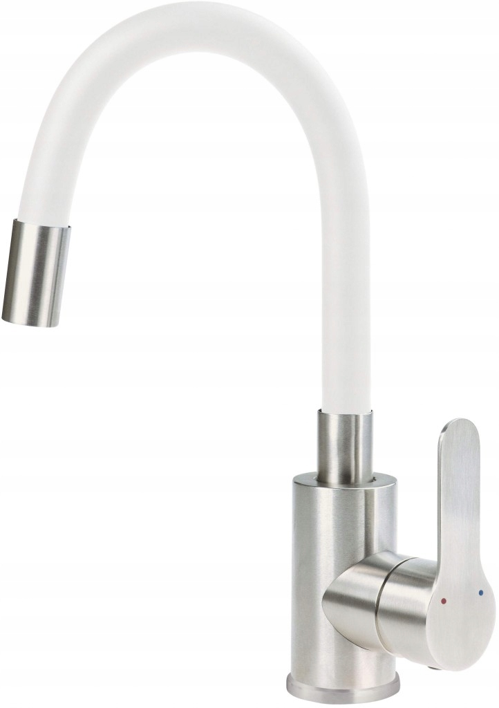 Lupo ocel, bílá Umyvadlová baterie, s ohebným výtokem (BLU_W240) /sm/