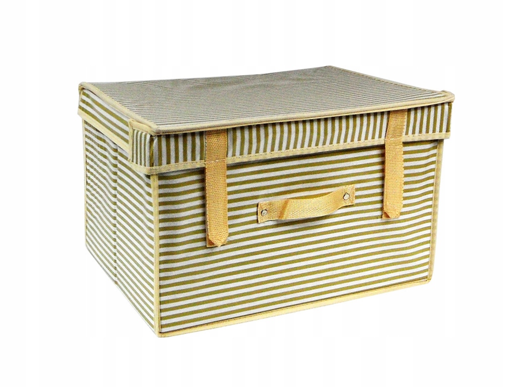 Kufer tekstylny pudełko pojemnik paski khaki M