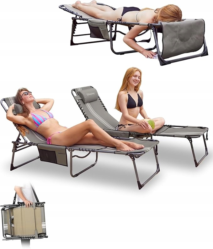 Ležadlo KingCamp s okienkom na čítanie s 5-stupňovou reguláciou operadla 2ks