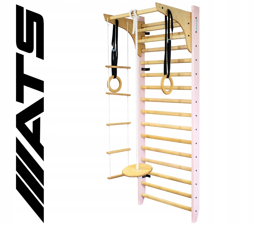 Drabinka gimnastyczna do ćwiczeń bukowa dla dzieci i dorosłych zestaw Ats