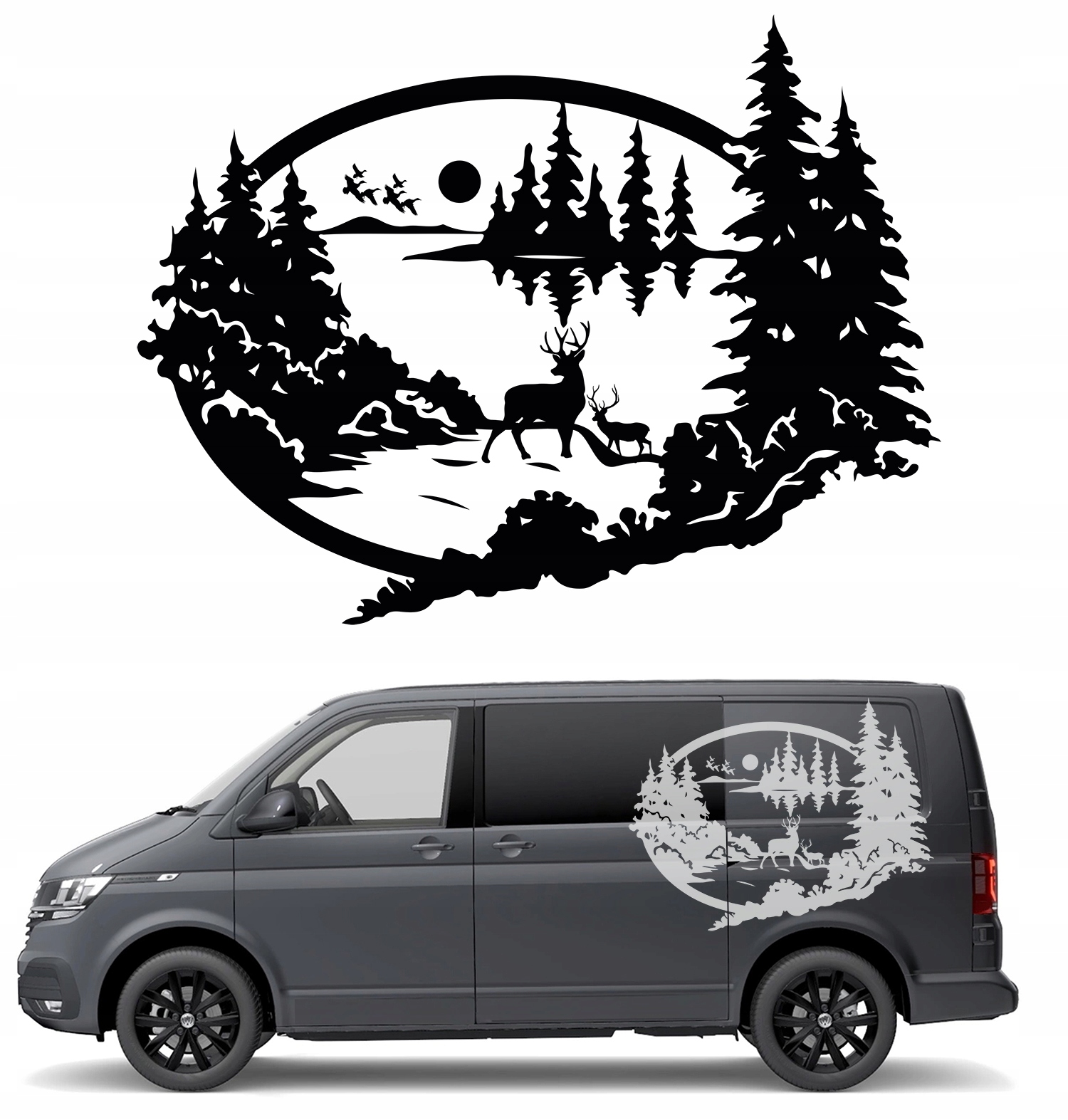 Samolepky Na Bok Auta Jelen Les 94x71 cm