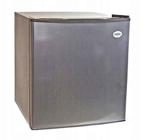 Mini lodówka do Biura Hotelu Srebrna INOX 50cm 43L Minibar Podblatowa Cicha