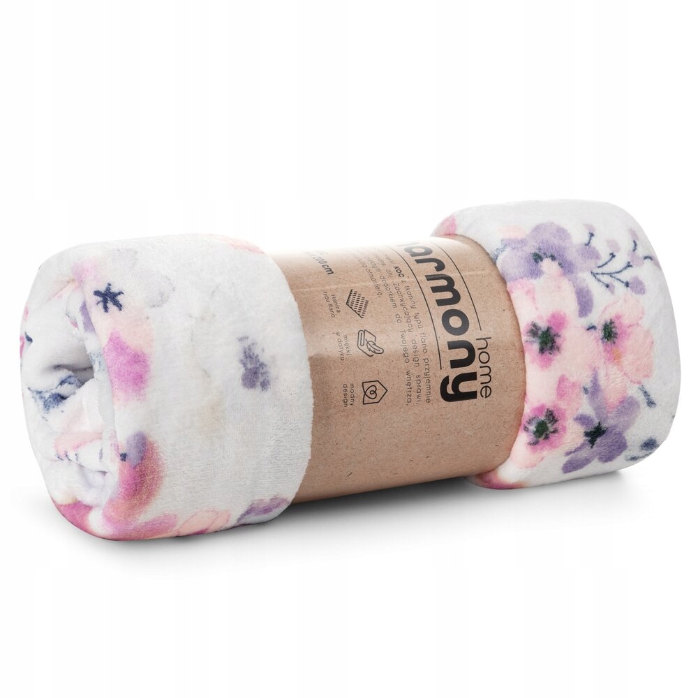 Deka přehoz Flora 150x200 Eurofirany bílá růžové modré květy