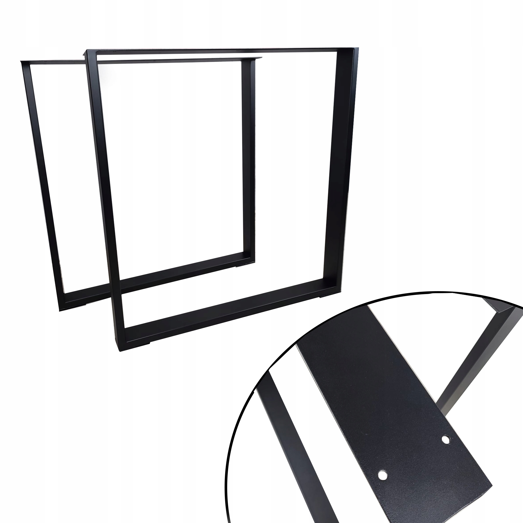 Noha Komplet Nohy Oceľový rám na stôl loft čierny 72x60 p80