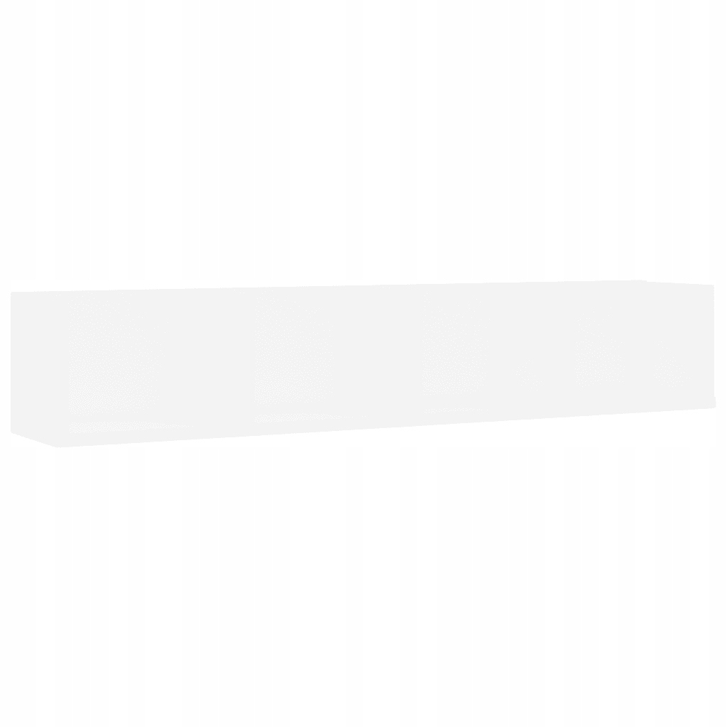 Bílá police na CD/DVD, 100 x 18 x 18 cm, 4 přihrádky