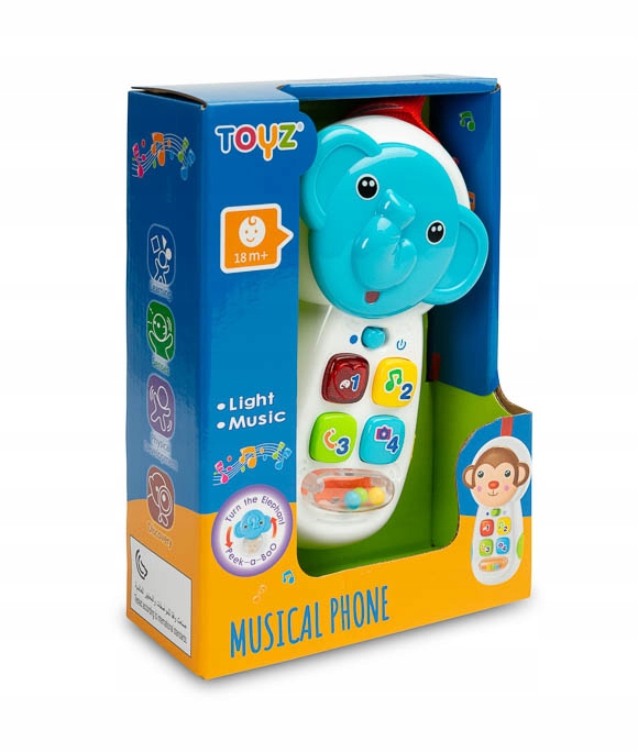 

Interaktywny Dziecięcy Telefon Dźwieki Słonik Toyz