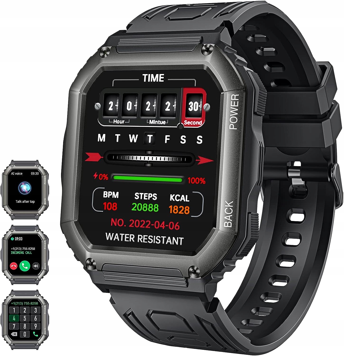 Chytré Hodinky Pánské Hodinky Fitness Tracker 2 Různé Pásky 1.8 Palcový Displej Zngzex