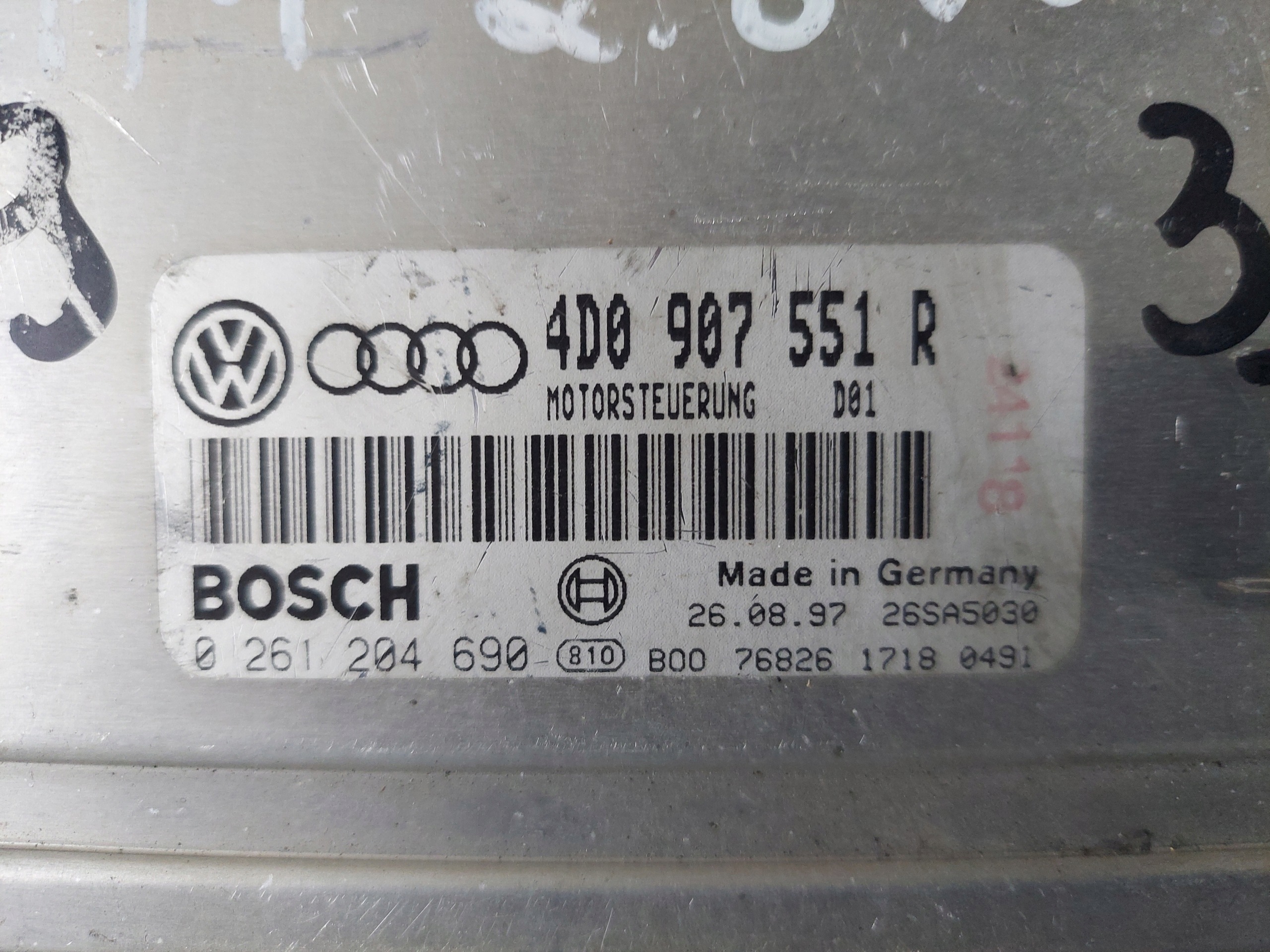 A6 C5 2.8 V6 4D0907551R unité de commande électronique uce moteur