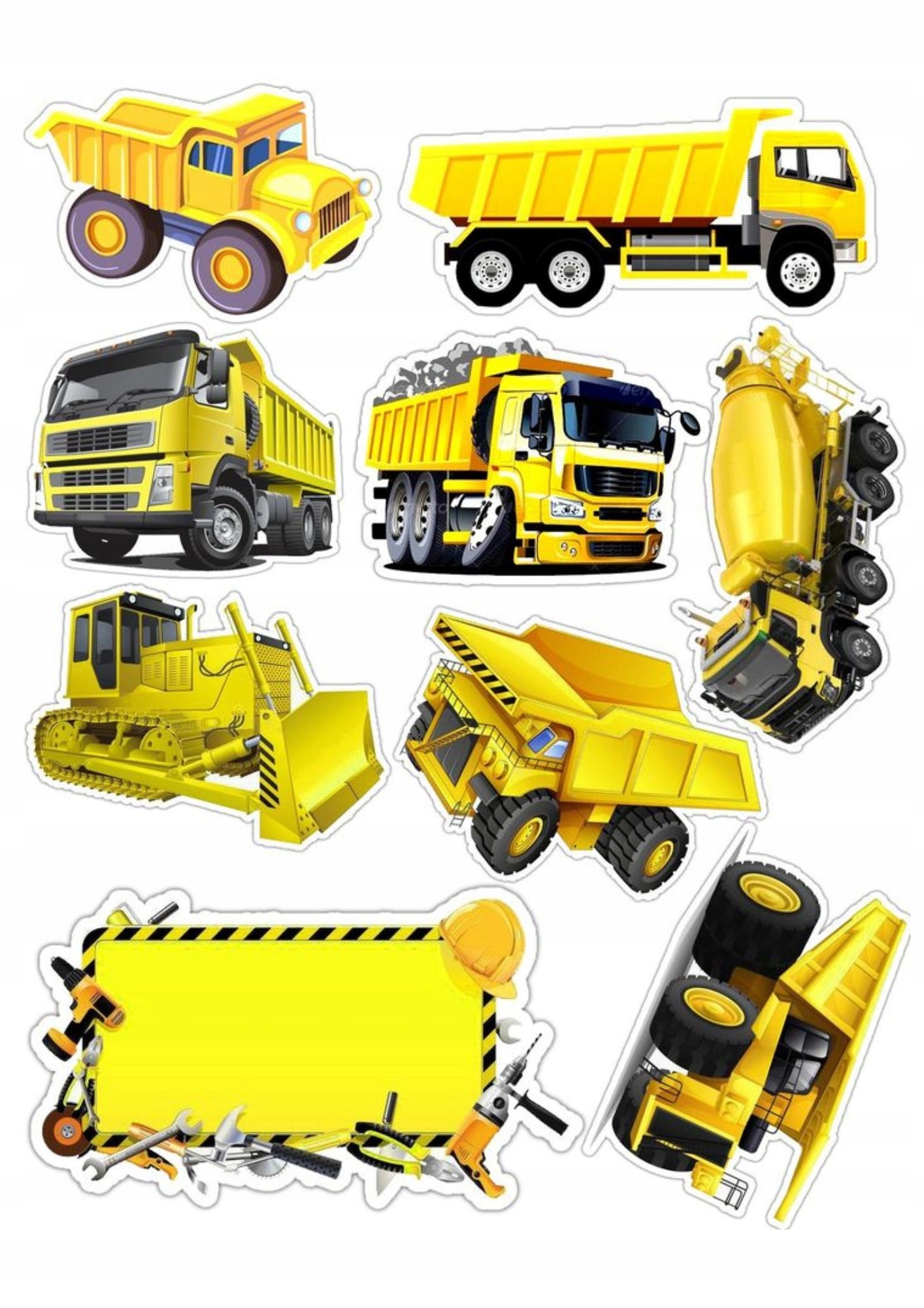 Wydruk na masie cukrowej maszyny budowlane koparka znaki