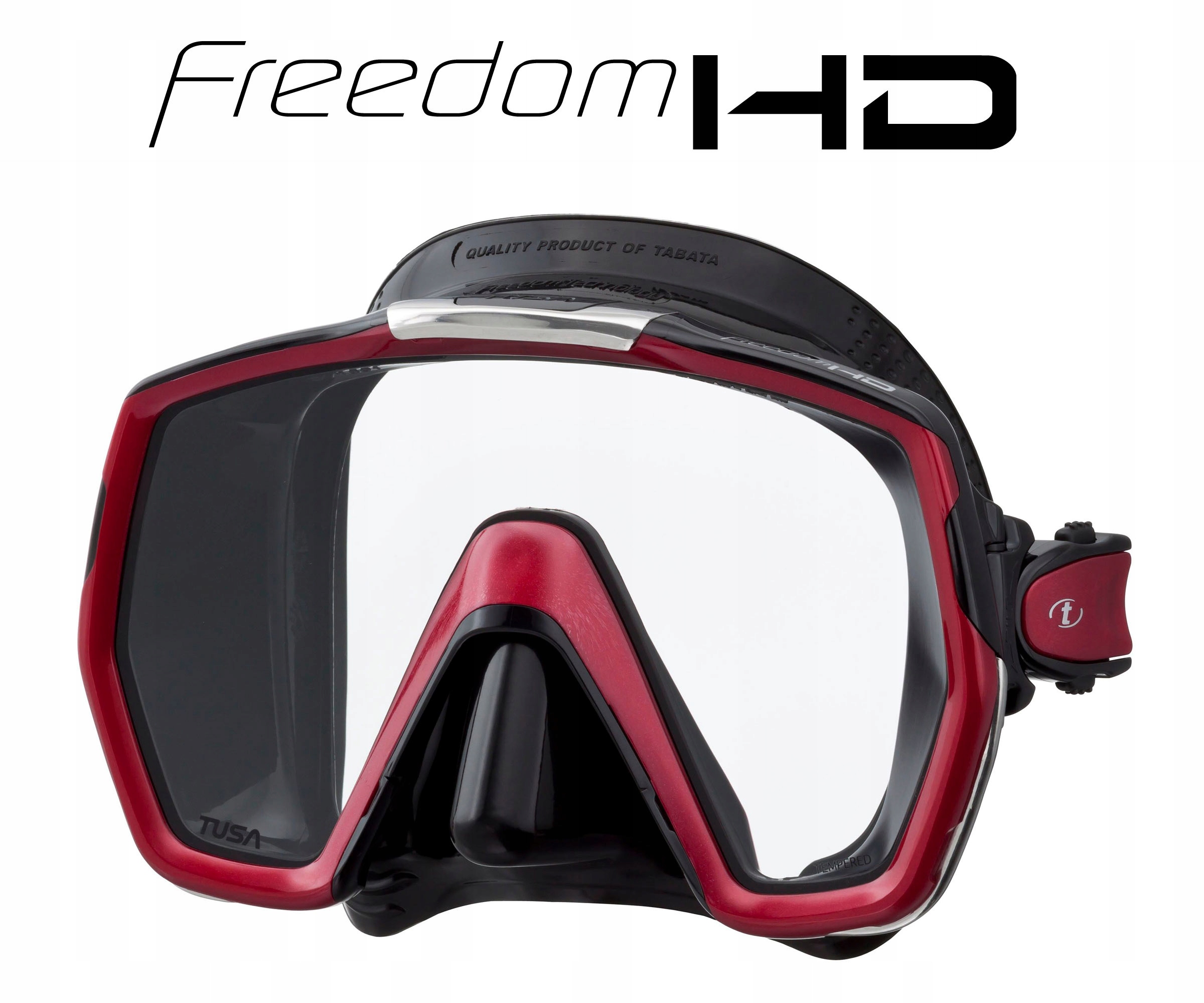 Tusa Maska Nurkowa M1001 Qb Mdr Freedom Hd Duża rozm.L cz-czerwona +pudełko