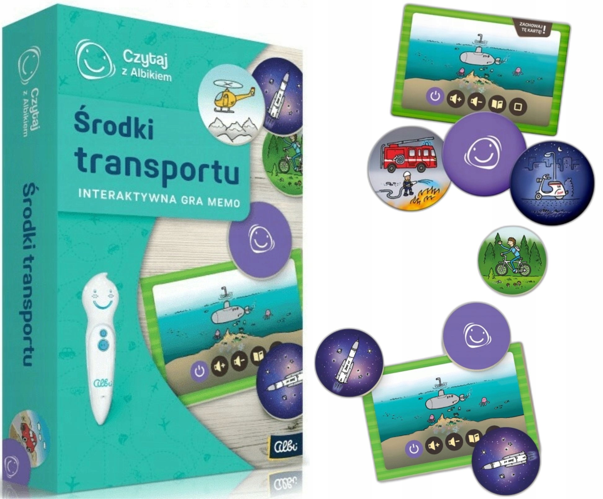 Czytaj z Albikiem Interaktywna Gra Memo ŚRODKI TRANSPORTU