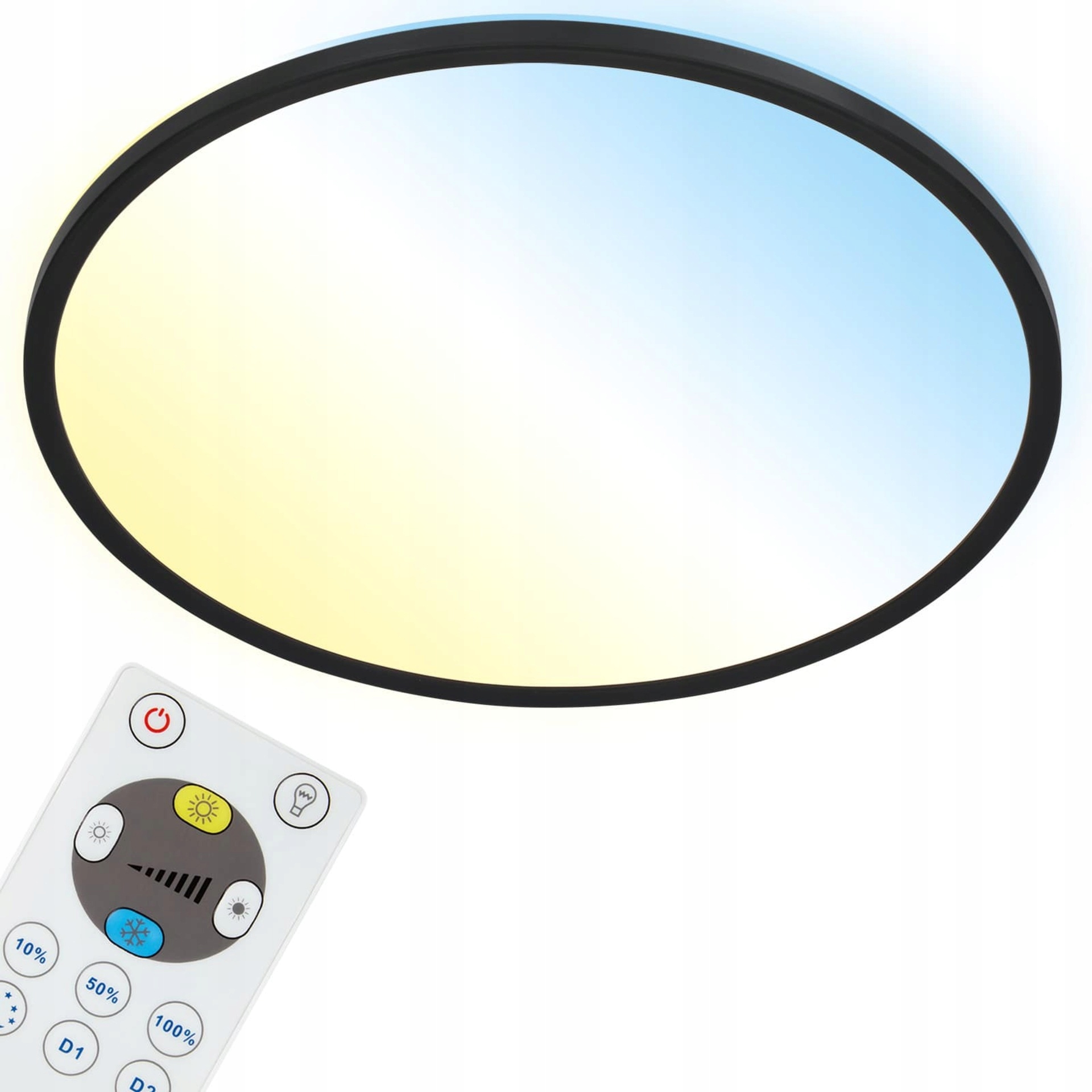 Led stropný panel Briloner Slim Cct Ø42 22W 3000lm čierny