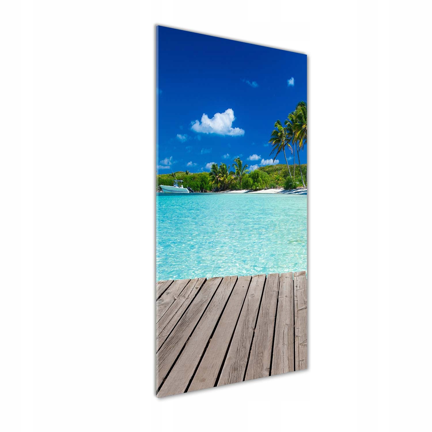 Vertikálny sklenený fotoobraz Tropická pláž 50x125